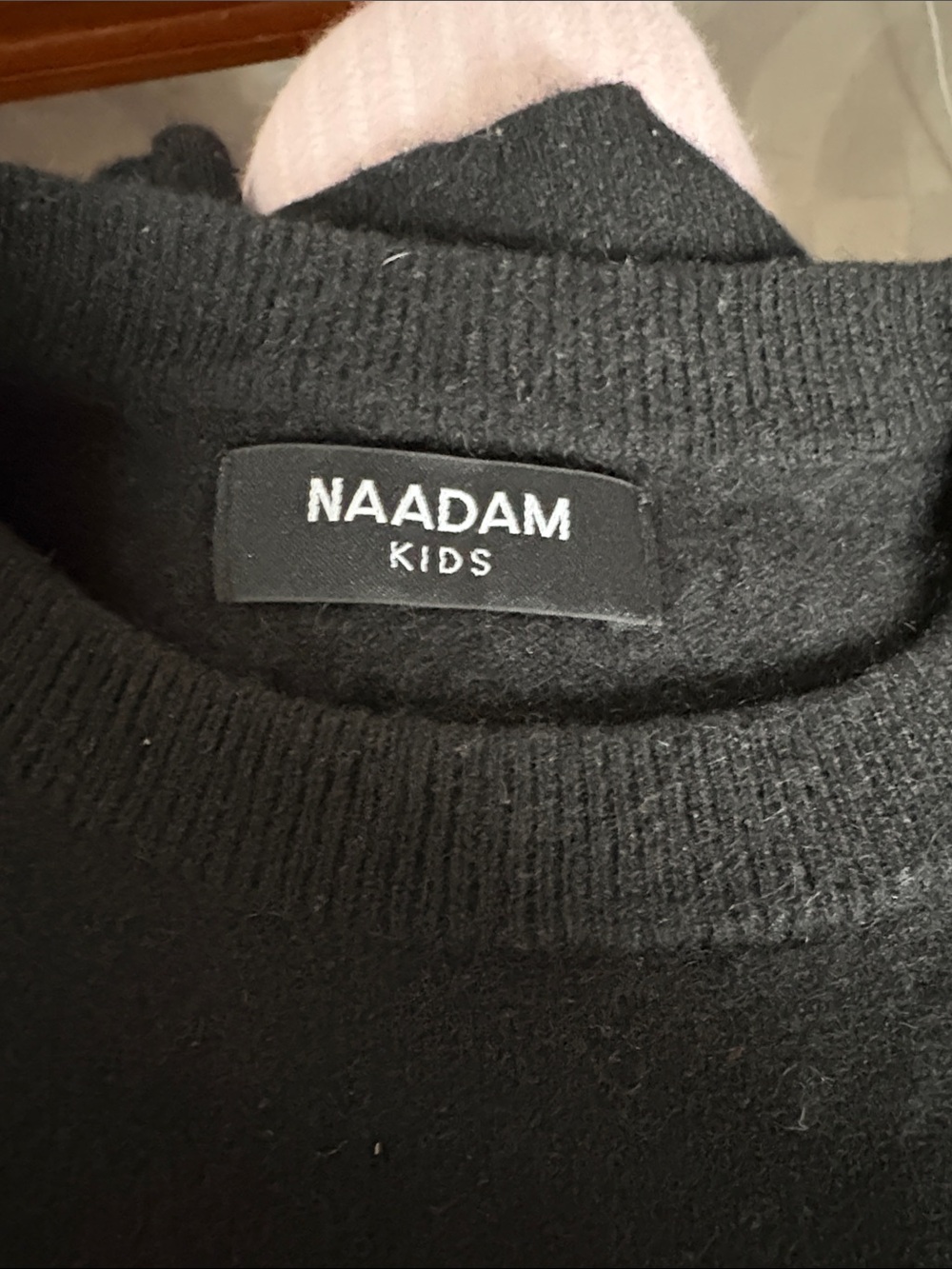 NAADAM Kids Black Crewneck Sweater
